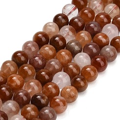 Fili di perle di quarzo ematoide rosso naturale&nbsp;G-G475-A01-8mm