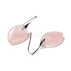 Orecchini pendenti in quarzo rosa naturale con occhio di cavallo&nbsp;EJEW-I315-01P-04