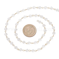 Цепи-рондели ручной работы из нержавеющей стали 304 из стекла&nbsp;AJEW-JB01460-01