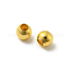 Perline distanziatrici rotonde in ottone lucido&nbsp;KK-WH0055-01G
