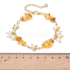 Bracelets à breloques en perles de culture d'eau douce naturelles&nbsp;BJEW-JB13767-01