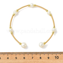 Bracelets manchettes en fil de cuivre et perles de culture d'eau douce naturelles&nbsp;BJEW-JB13988