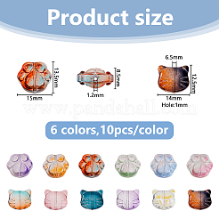 120шт 2 вида стеклянных бусин&nbsp;GLAA-DC0001-57