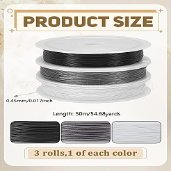 3 рулон 3 цветов нитки для бижутерии своими руками фурнитура цветная проволока в виде хвоста тигра&nbsp;TWIR-LP0001-06A