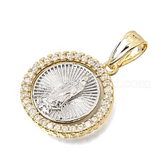 Pendentifs religieux en laiton sertis de micro-pavés de zircone cubique transparente&nbsp;CU-CBAE7DF-06GP-A