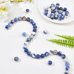 Естественно содалит круглых бусин пряди&nbsp;G-OC0001-91