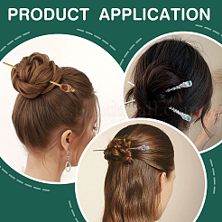 2 pz bastoncini per capelli in ottone&nbsp;OHAR-PH00007