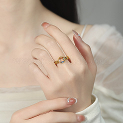 Verstellbare Messing-Fingerringe mit Pavé-Zirkonia für Damen&nbsp;WG2F3CA-01