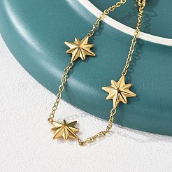 Браслеты со звездообразными звеньями из нержавеющей стали 304&nbsp;BJEW-Q051-05G