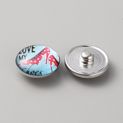 Schmuck-Druckknöpfe aus platiniertem Messing&nbsp;BUTT-WH0050-I01