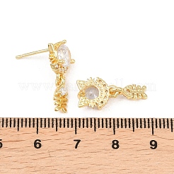 Boucles d'oreilles avec pendentif en laiton avec zircone cubique de micro pave&nbsp;EJEW-F405-24G-02
