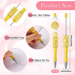 8 шариковая ручка с пайетками в виде звезд&nbsp;FIND-TA0006-15F