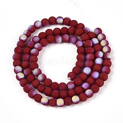 Нити из матовых непрозрачных стеклянных бусин&nbsp;GLAA-T032-P4mm-MBB23