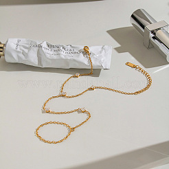 Handkettchenring aus Edelstahl 304 mit Pavé-Fassung und klaren Zirkonia für Damen&nbsp;LU5720