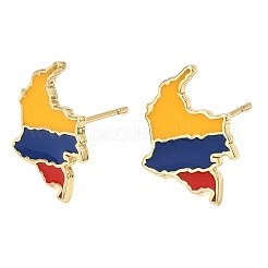 Boucles d'oreille en laiton émaillé&nbsp;KK-CBA04DC-01G