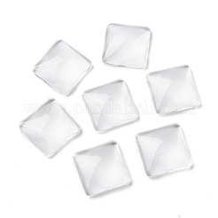 Trasparenti cabochons quadrati di vetro&nbsp;X-GGLA-A001-15mm