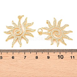 Pendenti in zirconi cubici trasparenti in micro pavè di ottone&nbsp;KK-C166-02G