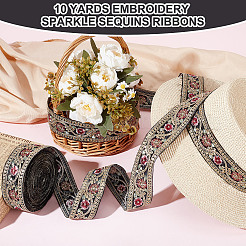 Блестящие полиэстеровые ленты для вышивки цветов&nbsp;SRIB-WH0011-266B