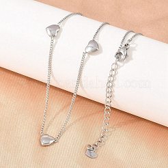 Colliers à pendentif cœur en acier inoxydable 304 avec chaîne torsadée pour femmes&nbsp;SA-D001-05P