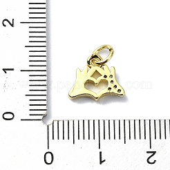 Подвески из латуни с микропаве на тему сердца и циркония&nbsp;KK-H475-56G-02