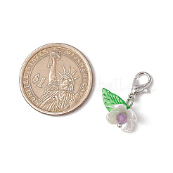 Подвесные украшения из искусственного жемчуга и акрила в виде цветка из АБС-пластика&nbsp;HJEW-JM02988-02