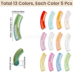 65 pz 13 colori placcatura UV perline acriliche trasparenti arcobaleno iridescenti&nbsp;OACR-PA0002-11