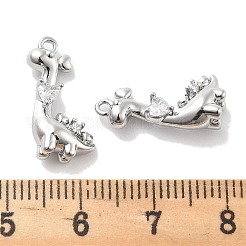 Подвески из латуни с покрытием из прозрачного кубического циркония&nbsp;KK-M102-20P-A