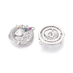 Pendentifs avec zircon cubiques à micro-pavés en laiton&nbsp;KK-T073-39P
