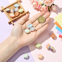 16шт 8 цвета двухцветные прозрачные акриловые бусины&nbsp;OACR-CJ0002-53