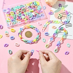 200 шт. 2 стиля непрозрачных акриловых соединительных колец&nbsp;OACR-YW0002-05