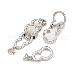 Messing Micro Pave klare Zirkonia Falte über Verschlüsse&nbsp;CU-CBA8264-02P