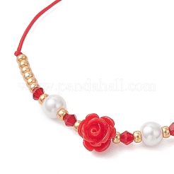 6 шт. браслет из стеклянного бисера и плетеного бисера из смолы&nbsp;BJEW-MZ00307