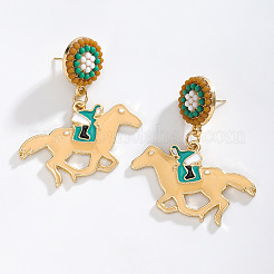 Pendientes colgantes de aleación de esmalte con forma de caballo&nbsp;FS-WG96C14-01