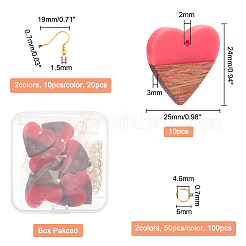 Kit de fabrication de boucles d'oreilles pendantes en forme de cœur&nbsp;DIY-OC0007-91