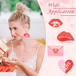 Набор для самостоятельного изготовления акриловых сережек-подвесок в форме сердца ко Дню святого Валентина&nbsp;DIY-TA0009-29