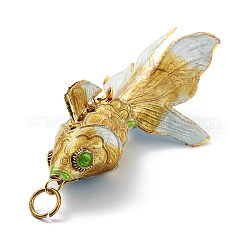 Pendentifs cloisonnés en laiton&nbsp;KK-P251-A03-G