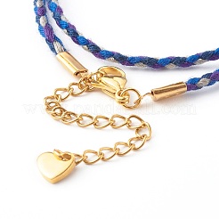Bracciali in ordito con cordino di cotone a due anelli&nbsp;BJEW-JB06465-02
