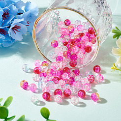 120 Stück 6 Farben transparente Sprühlack-Crackle-Glasperlen&nbsp;GLAA-TADJ0001-21A-A