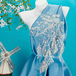 1 шт. полиэстер с вышитыми стеклянными украшениями&nbsp;DIY-PH0031-82A