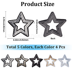 20 parche de poliéster bicolor con lentejuelas de plástico para coser&nbsp;PATC-CY0001-69