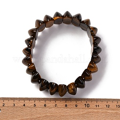Pulseras elásticas de cuentas de ojo de tigre natural bicono para mujeres y hombres&nbsp;BJEW-C097-05L
