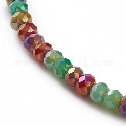 Bracelets extensibles en perles de verre rondelles à facettes&nbsp;BJEW-JB05793-03