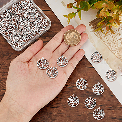 60 pièces pendentifs en alliage de style tibétain&nbsp;TIBEP-SC0002-10