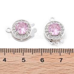 Плоские круглые микро латунь проложить застежками ящик кубического циркония&nbsp;KK-B125-15B-03S