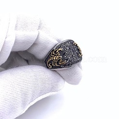 Кольца для мужчин из нержавеющей стали 304 с узором скорпиона и микропаве из кубических цирконий&nbsp;FS-WG5AE2F-06
