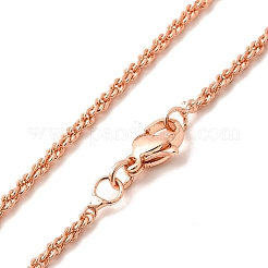 2 mm dicke Seilkettenhalsketten aus Messing mit Zahnstangenbeschichtung für Damen und Herren&nbsp;MAK-L044-59RG