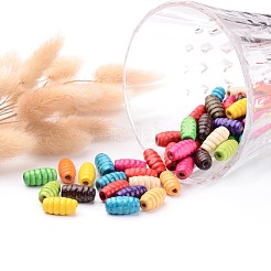 Perles de bois naturel ovales mixtes sans plomb&nbsp;X-YTB020