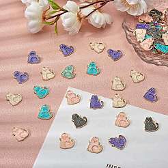 50шт 5 цвета сплава эмалевые подвески&nbsp;ENAM-SZ0002-86