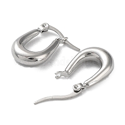 Boucles d'oreilles créoles ovales en acier inoxydable 304 anti-ternissement pour femmes&nbsp;EJEW-P234-09P