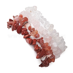 4 Stück Stretch-Armband-Set aus natürlichem Quarzkristall&nbsp;BJEW-JB10775-02
